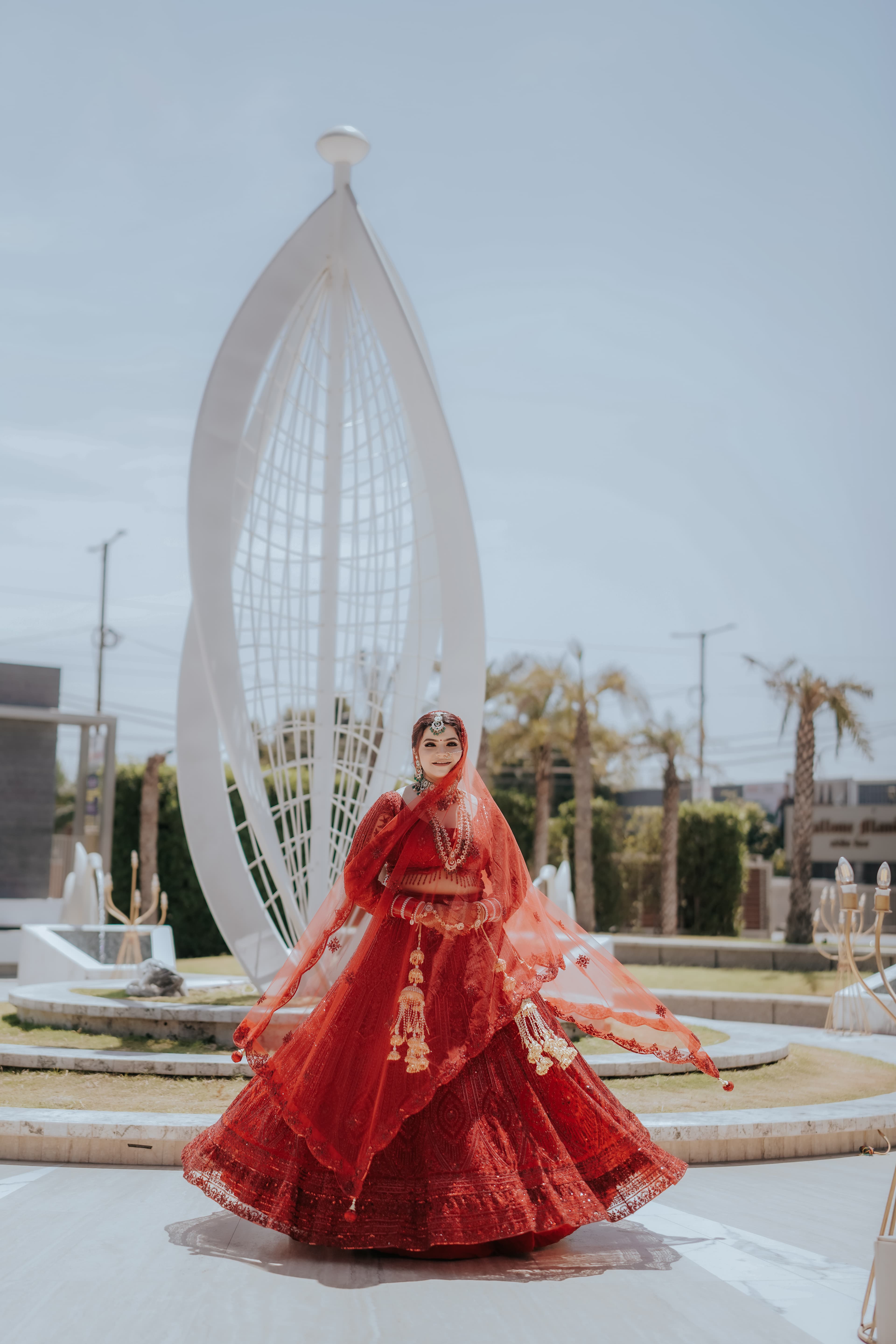 Wedding venue with warm string lights